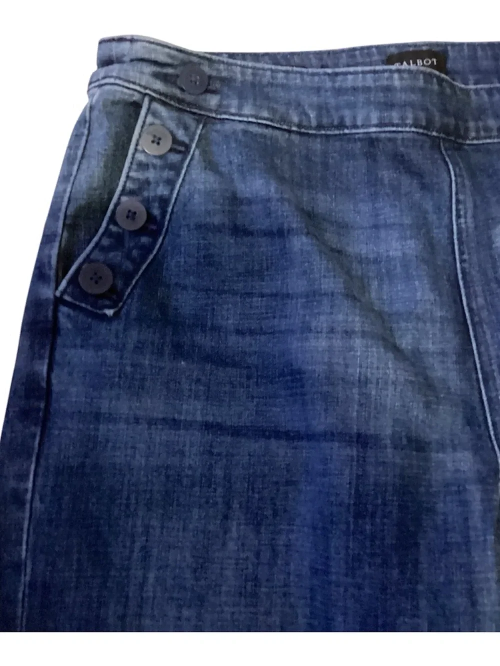 Talbots Dark Blue Wide Leg Jeans size 16 side zip - Picture 6 of 12